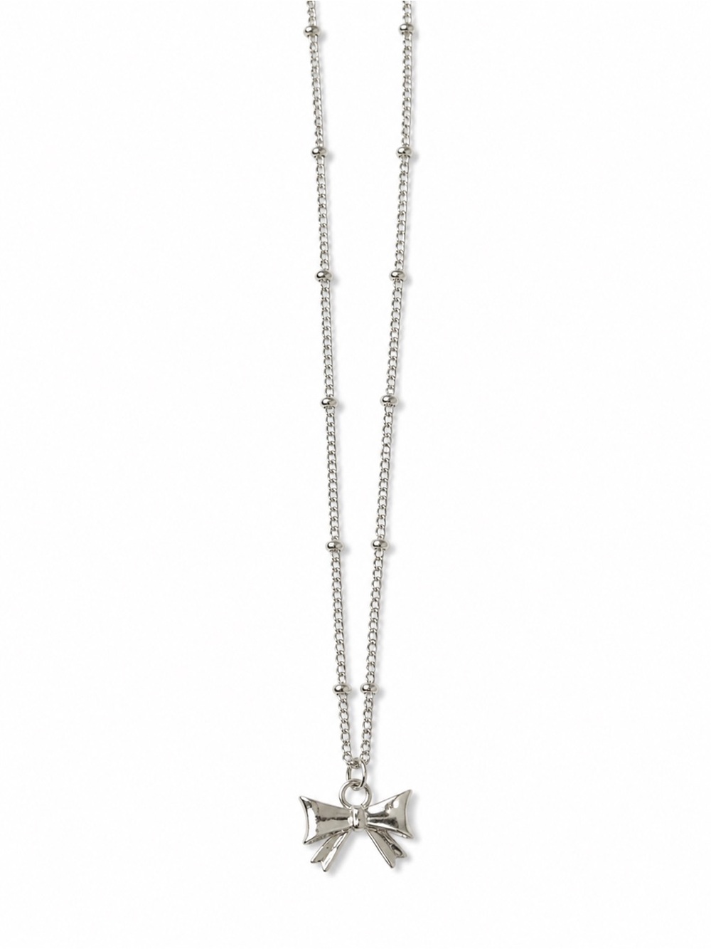 Silver bow Necklace